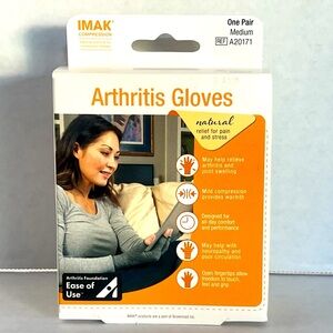 🧤 Imak compression Gloves NIB gray medium USA cotton pair